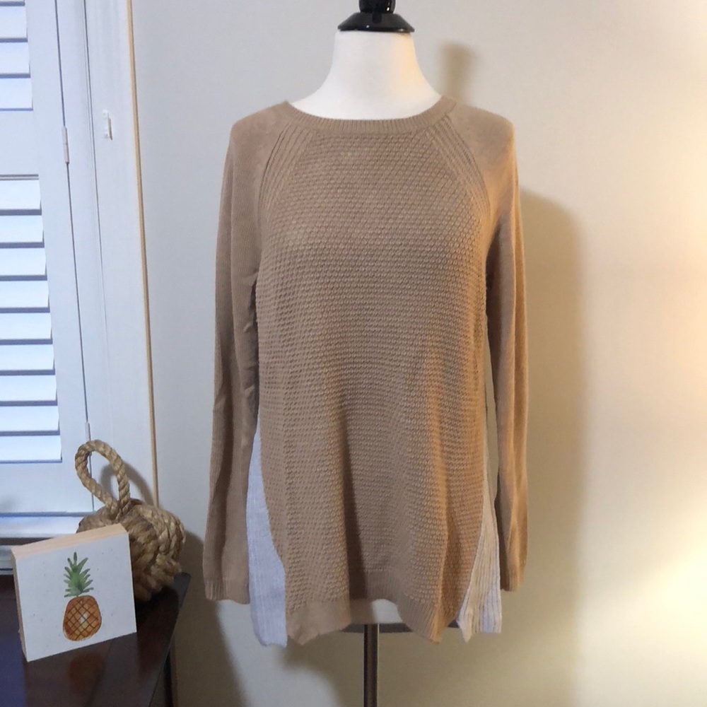 NWT fall sweater color block M blogger style.